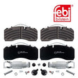 Febi 16719 Brake Pad Set Front Axle With Fastening Material High Performance