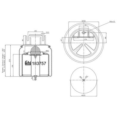 Febi 183757 Air Spring Front Axle Premium Quality Standard High Efficiency