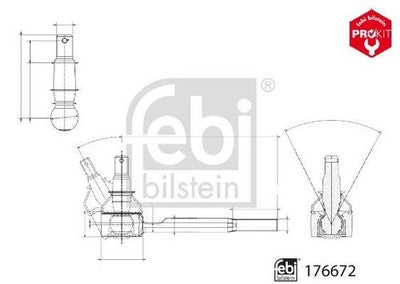 Febi 176672 Tie Rod End Front Axle Premium Grade Durable High Performance