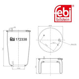Febi 172338 Air Spring Front Axle Without Piston Premium Grade High Performance