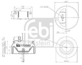 Febi 176560 Air Spring Rear Axle Premium Grade Durable High Performance