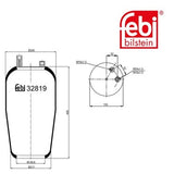 Febi 32819 Air Spring Rear Left Hand Right Hand Premium Grade High Performance