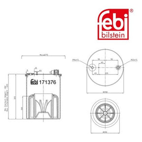 Febi 171376 Air Spring Front Axle With Piston Premium Grade High Performance