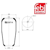 Febi 39714 Air Spring Front Axle Without Piston Standard High Performance