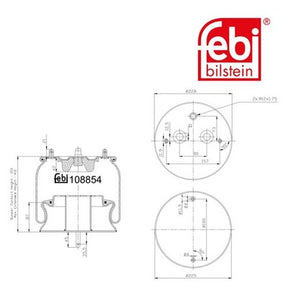 Febi 108854 Air Spring Front Axle With Piston Premium Grade High Performance