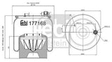 Febi 177168 Air Spring Rear Axle Left With Piston Premium High Performance