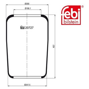 Febi 20727 Air Spring Front High Performance Fits Skoda Superb 2009 - 2010