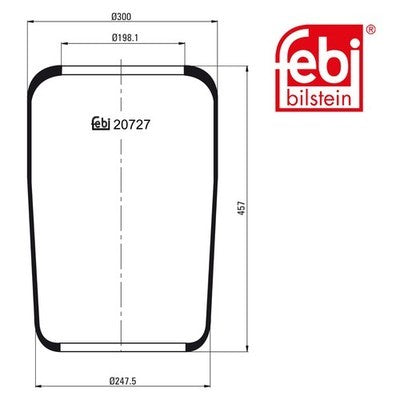 Febi 20727 Air Spring Front High Performance Fits Skoda Superb 2009 - 2010