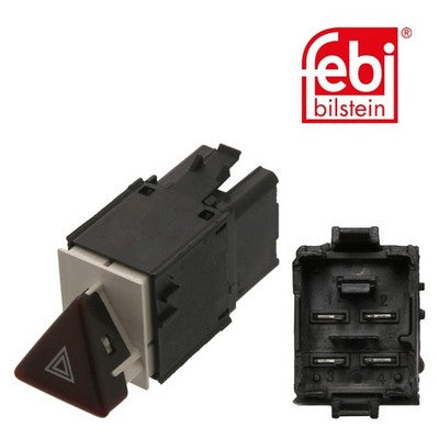 Febi 38646 Hazard Warning Flasher Plastic Red Brown Fits VW Passat CC 2008 - 09
