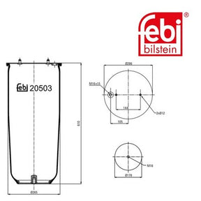 Febi 20503 Air Spring Standard Premium Quality Fits BMW 5 Series 1995 - 2000