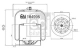 Febi 184995 Air Spring Rear Axle Premium Quality Standard High Efficiency