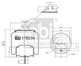 Febi 178039 Air Spring Rear Axle Right Premium Durable High Performance