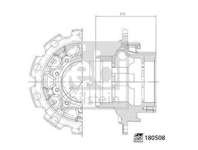 Febi 180508 Wheel Hub Rear Axle Standard Premium Grade High Performance