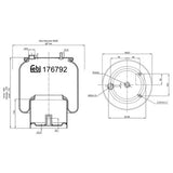 Febi 176792 Air Spring Non-Steered Trailing Axle Premium High Performance
