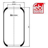 Febi 20644 Air Spring Front Left Right Premim Fits Citroen C5 2001 - 2004