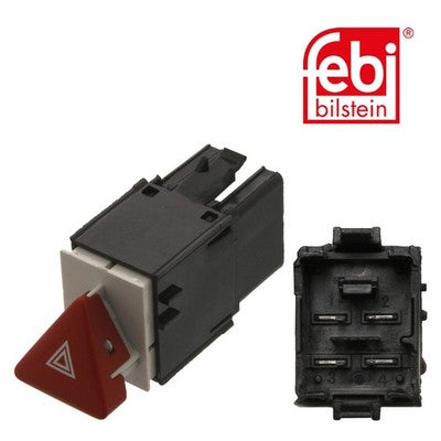 Febi 38625 Hazard Warning Flasher Plastic Red Premium Fits VW Passat 2005 - 2008