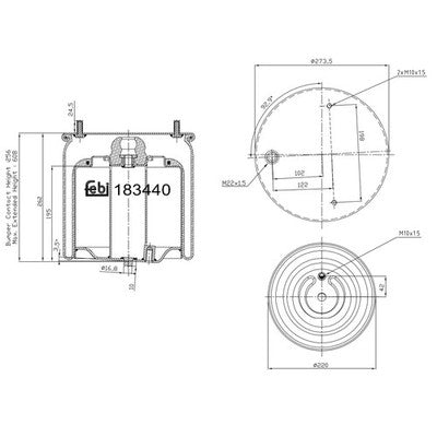 Febi 183440 Air Spring Front Axle Left Premium Quality Standard High Efficiency