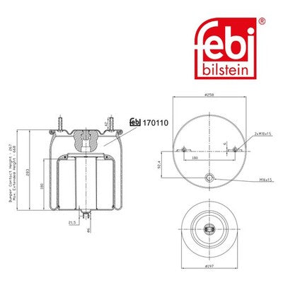 Febi 170110 Air Spring Front Axle With Piston Premium Grade High Performance