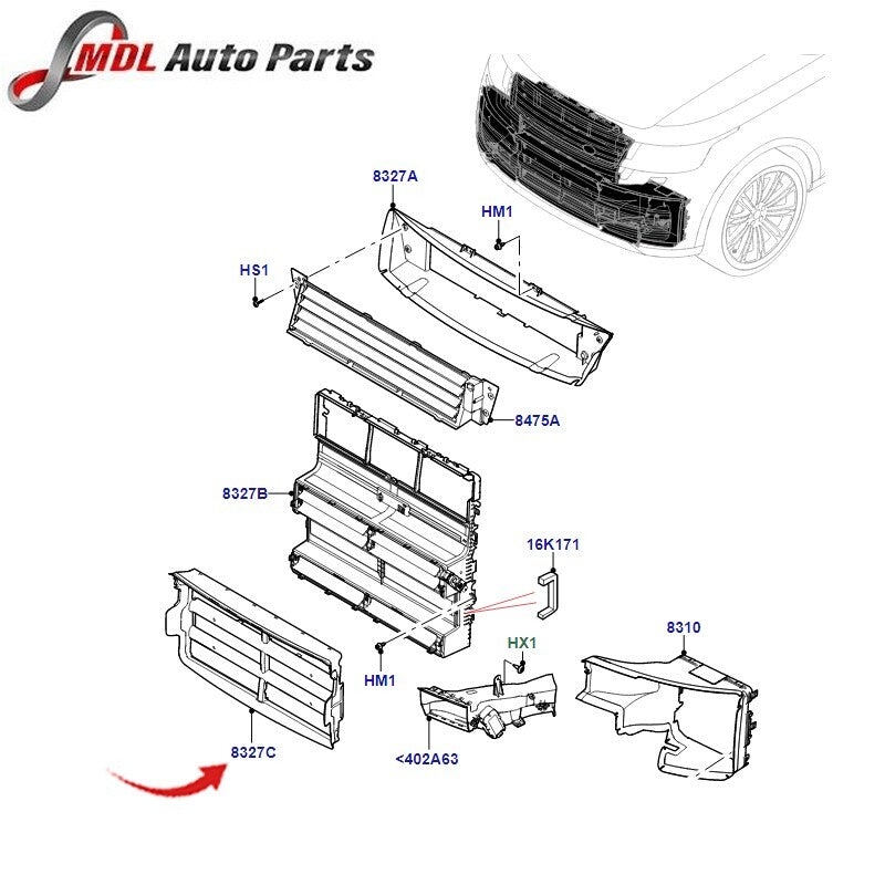 Land Rover Genuine Radiator Air Deflector Range Rover Vogue 2022 On - LR172477