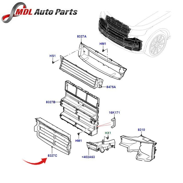 Land Rover Genuine Radiator Air Deflector Range Rover Vogue 2022 On - LR172477