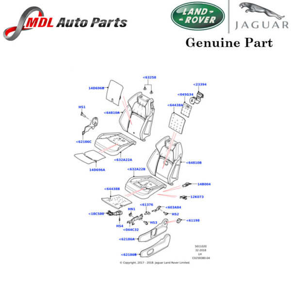 Land Rover Genuine Front Right Seat LR060925