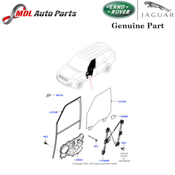 Land Rover Genuine Glass LR098184