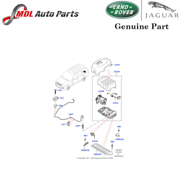 Land Rover Genuine Air Suspension Tube LR098877