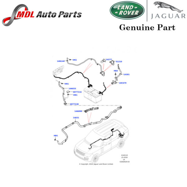 Land Rover Genuine Battery Cable LR117598