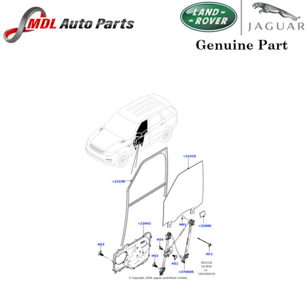 Land Rover Genuine Glass Door LR118393