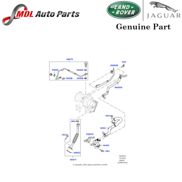 Land Rover Genuine Turbocharger Oil Return Hose Gasket LR125383