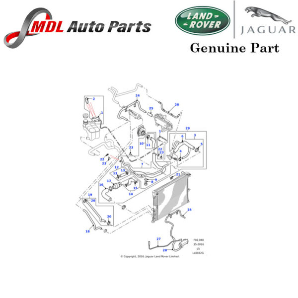 Land Rover Genuine Heater Hose PEH101680